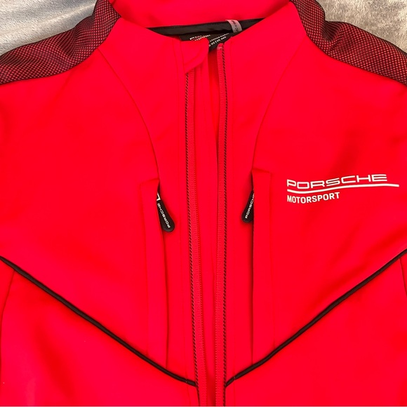 Porsche Motorsport Women's Softshell Red Jacket with black mesh - Picture 3 of 12
